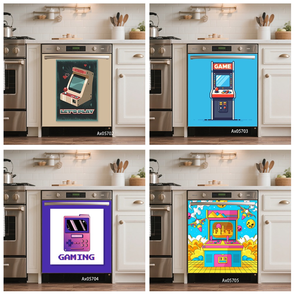 Arcade Game Cabinet - ملصق باب غسالة الأطباق بتصميم وحدة